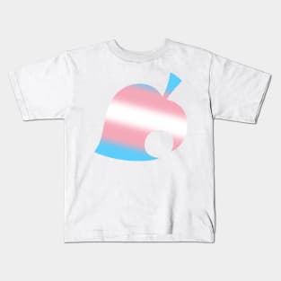 Transgender Pride Racoon Leaf Crossing gradient Kids T-Shirt